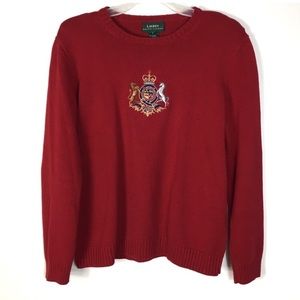Ralph Lauren | Vintage red logo sweater M